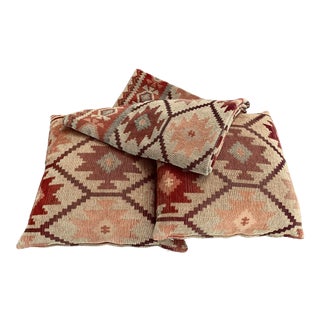 Vintage Decorative Pillows & Throw Blanket Set- 3 Pieces For Sale