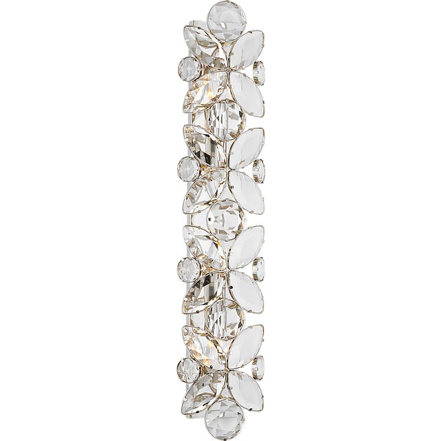 kate spade new york for Visual Comfort Signature Lloyd 33" Sconce in Polished Nickel with Crystal For Sale