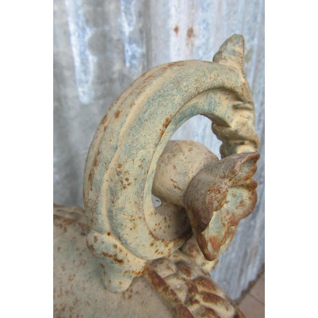 Early 19th Century Cast Iron Planter with Scrolled Foliate Handles For Sale - Image 7 of 15