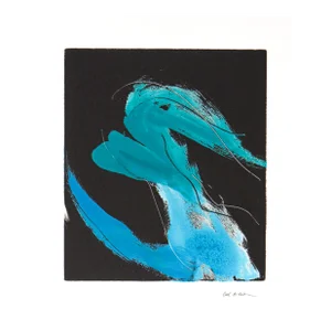 Cool Toned Whimsical Abstract Mid Century Monotype