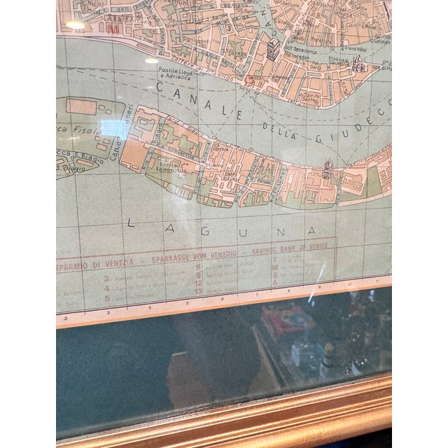 Vintage Framed Map of Venice Italy For Sale - Image 11 of 12