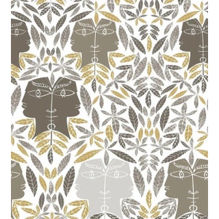 Sample - Lelievre for The House of Scalamandré Cap D'Ail Wallcovering, Taupe For Sale