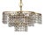Brass and Lead Crystal 3-Light Chandelier from Palwa, 1960s For Sale