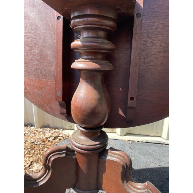 Late 19th Century Antique Mahogany Tilt Top Table Large 36" For Sale - Image 5 of 10