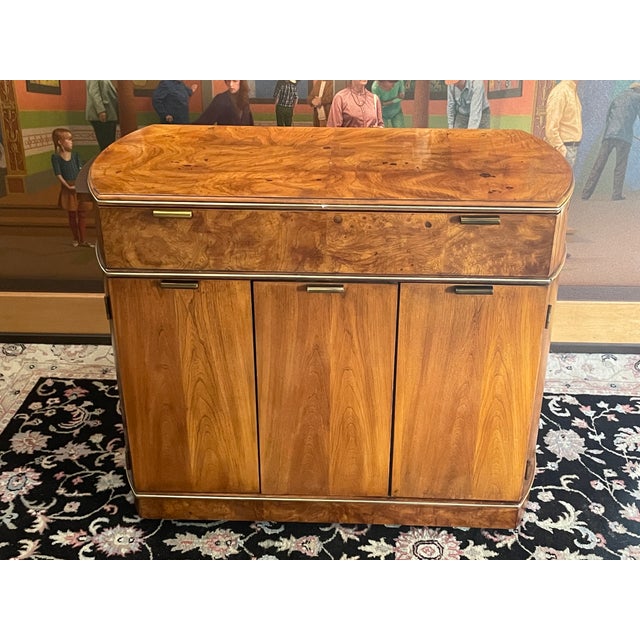 Mid 20th Century Modern Expandable Dry Bar - Cabinet, Walnut Burl, American of Martinsville For Sale - Image 16 of 16
