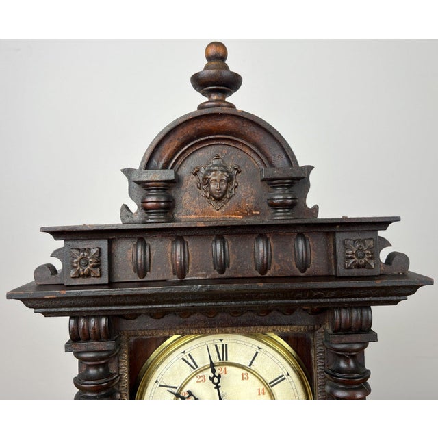 Vintage Junghans Wooden Mantel Clock For Sale - Image 3 of 18