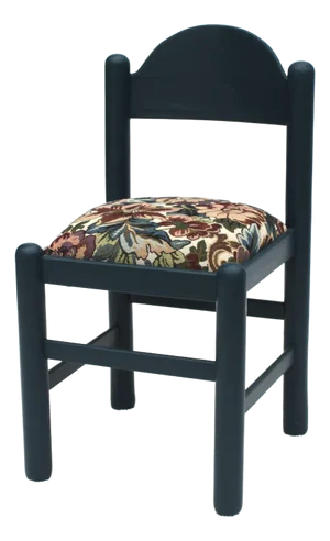 1970s Blue Chair in the Style of Lowenstein Padova With Floral Tapestry Seat
