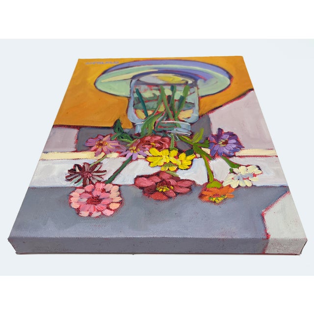 2020s Midweek Harvest – Bright Contemporary Floral Oil Painting For Sale - Image 5 of 8