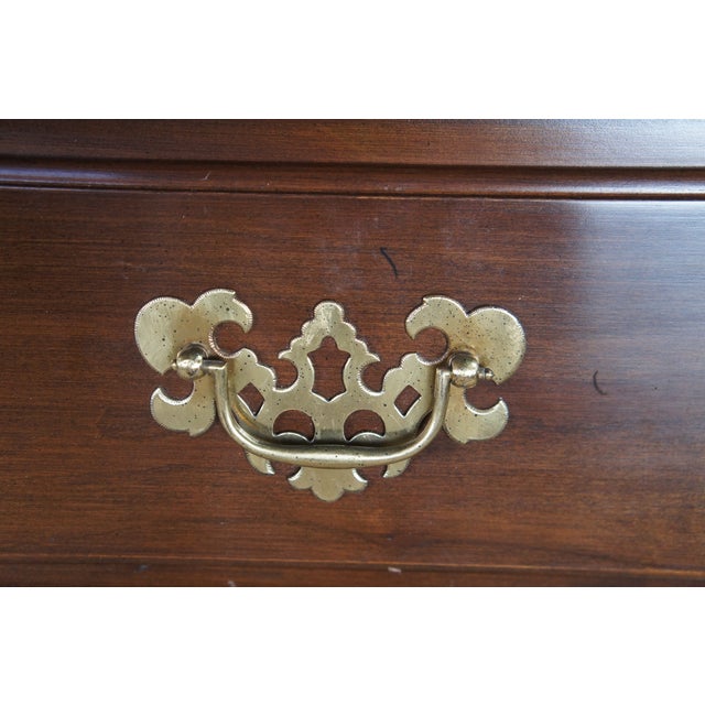 1980 Ethan Allen Georgian Court Cherry Lowboy Console Table Hall Chest 11-9205 For Sale - Image 9 of 14
