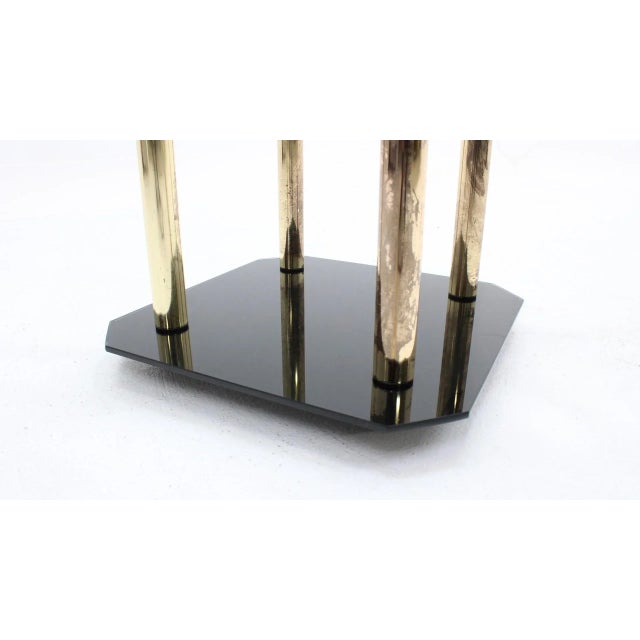 Italian Glass & Brass Side Table, 1970s For Sale - Image 6 of 8