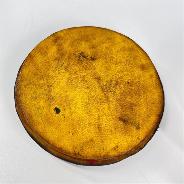 Early 20th Century Early 20th Century Tuareg Leather Covered Round Lidded Wood Box For Sale - Image 5 of 7