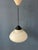 Glass Vintage Opaline Glass Pendant Lamp attributed to Louis Kalff for Philips For Sale - Image 7 of 11
