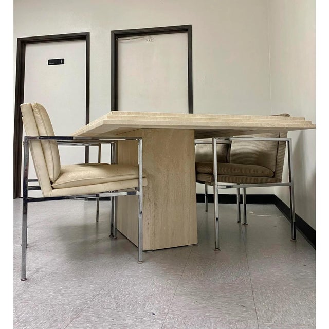 Minimalist Milo Baughman-Style Chrome Armchairs, Set of 4 For Sale - Image 13 of 13