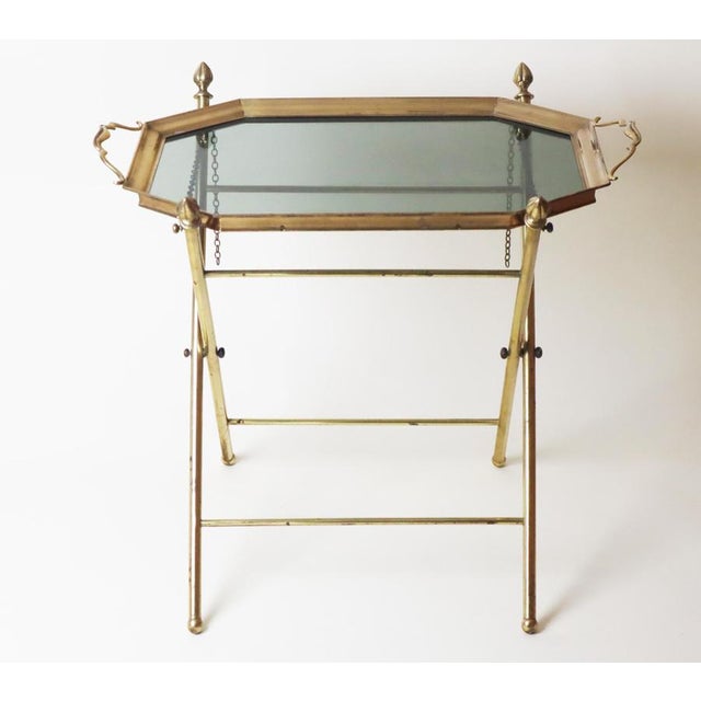 French Hollywood Regency Brass Tray Table, 1970s For Sale - Image 10 of 11