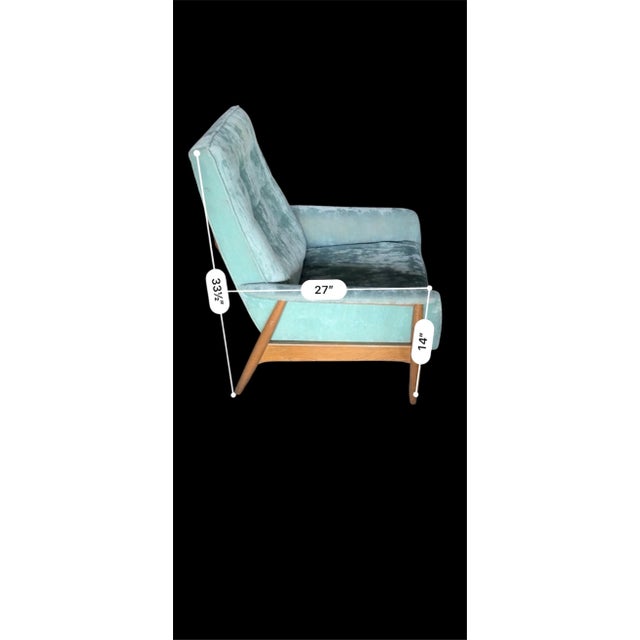 1960s 1960s Mid-Century Walnut Frame Upholstered Chair Armchair McM Restore For Sale - Image 5 of 5