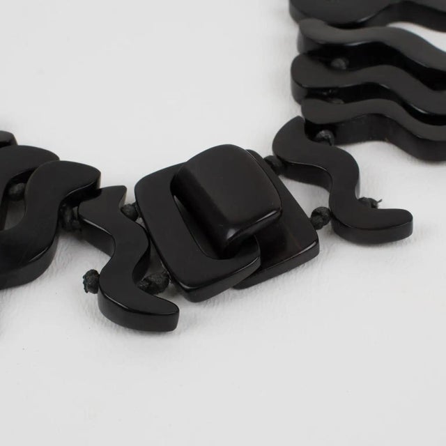 Monies Oversized Faux-Horn Resin Bib Choker Necklace For Sale - Image 10 of 11