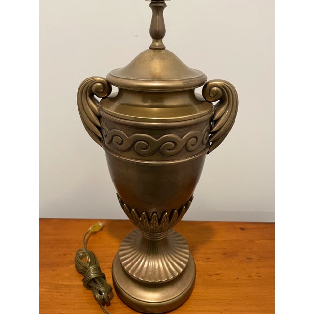 Chapman Manufacturing Company 2000s Chapman Bronze Table Lamp With Black Shade For Sale - Image 4 of 8