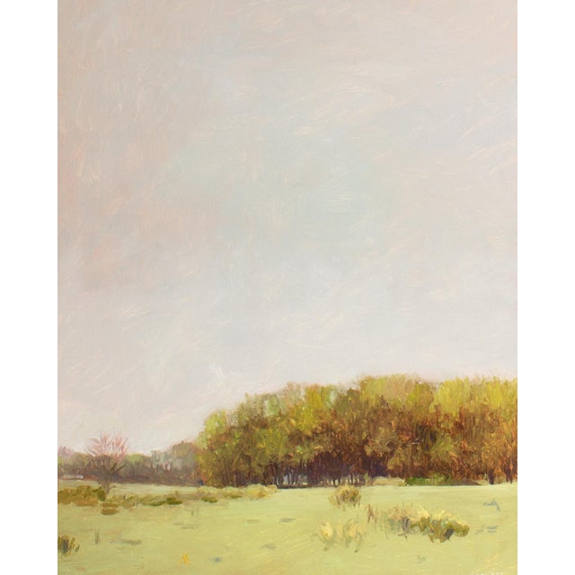 A 2004 oil on board painting, titled "Spring Rain Beginning", by the American artist Paul Hotvedt (born 1956). This...