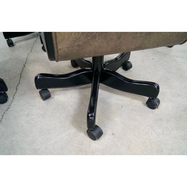 2010’s Hancock & Moore Leather Executive Office Desk Chairs - Set of 4 For Sale - Image 11 of 12