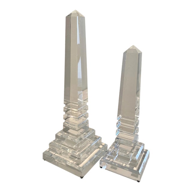 Acrylic Obelisks - A Pair For Sale