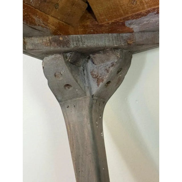 Brown Pair of Distressed English Chippendale End Tables, Leather Tops, 1930s For Sale - Image 8 of 12