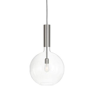 Sabina Grubbeson Rosdala Large Iron Clear Glass Ceiling Lamp attributed to Konsthantverk For Sale