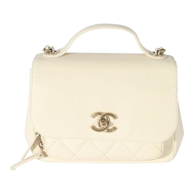 Cream Caviar Mini Business Affinity Flap For Sale