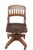 Victorian Early 20th Century Antique Victorian Walnut Industrial Bankers Office Schoolhouse Swivel Desk Chair For Sale - Image 3 of 11