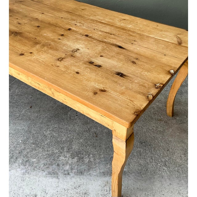 Vintage Rustic Pine Plank Farm Table For Sale - Image 12 of 12