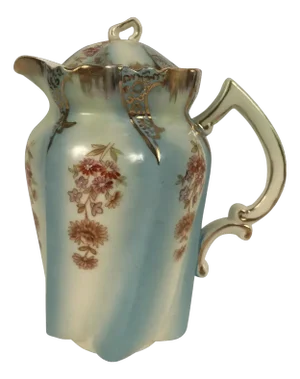 Vintage Hand Painted Bavarian Porcelain Coffee Pot Victorian
