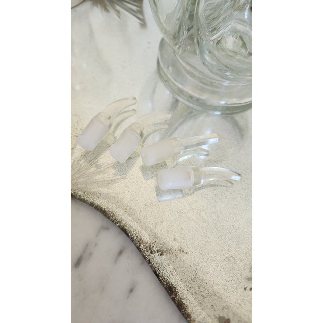Transparent Vintage French Four-Section Glass Bar Decanter With Spouts For Sale - Image 8 of 18