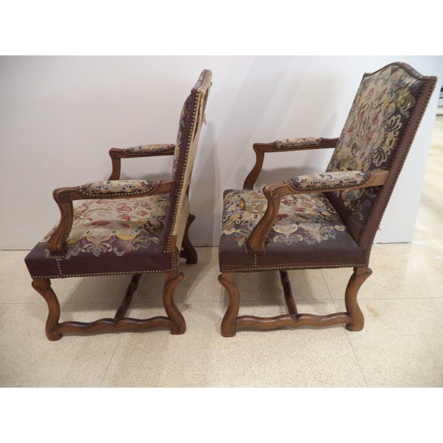 Antique French Needlepoint Chairs A Pair Chairish