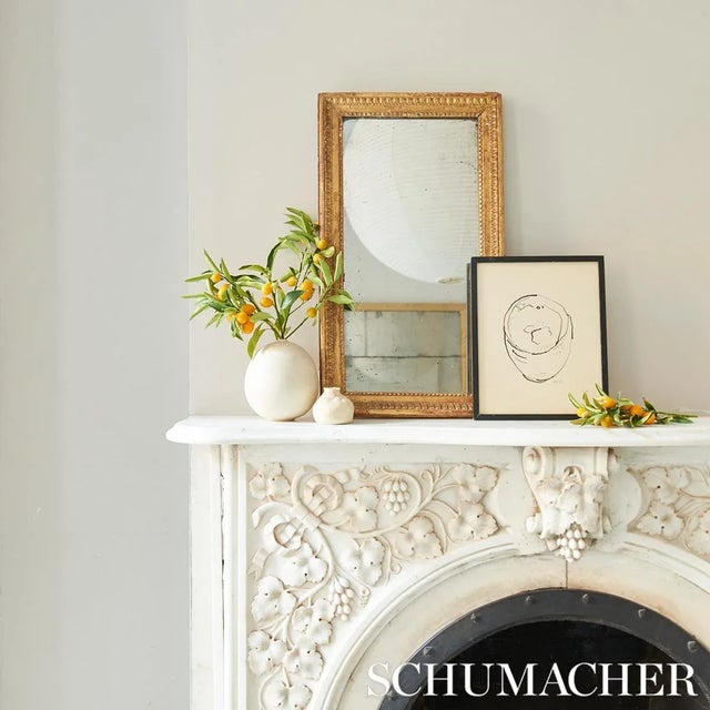 Contemporary Sample - Schumacher Performance Linen Wallpaper in Ivory For Sale - Image 3 of 4