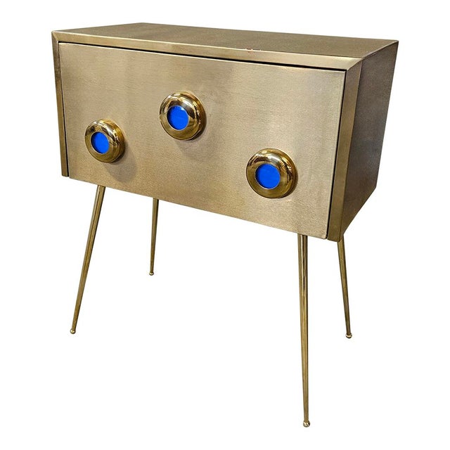 Brass & Wood Console, 1980s For Sale - Image 4 of 9