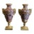 Pair of Mid 19th Century French Breche Violette Marble Urns With Gilt Rams Heads and Swags For Sale