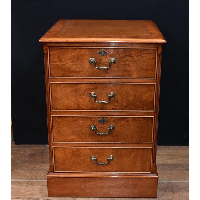 Hollywood Regency Regency Walnut Filing Cabinet or Chest Drawers For Sale - Image 3 of 8