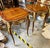 French French Louis XVI Style Small Side Table Set of 2 With Ornate Gold Accents & Elegant Carved Details For Sale - Image 3 of 3