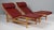 Rud Thygesen & Johnny Sørensen chaiselongs with frame of beech. Cane in the back and seat, original redleather seat...