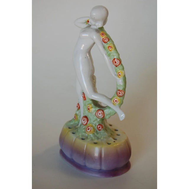 Art Deco Art Deco Porcelain Female Figurine Made in Germany Numbered For Sale - Image 3 of 10
