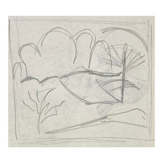 1950s Modern Landscape Drawing For Sale