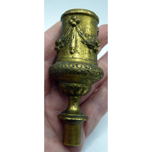 Antique French Louis XVI Style Gilt Bronze Lamp Finials - a Pair For Sale - Image 4 of 5