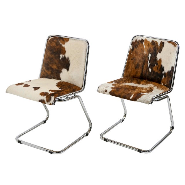 Animal Skin Mid-Century Modern Italian Dining Chairs by Claudio Salocchi, 1960s, Set of 4 For Sale - Image 7 of 11