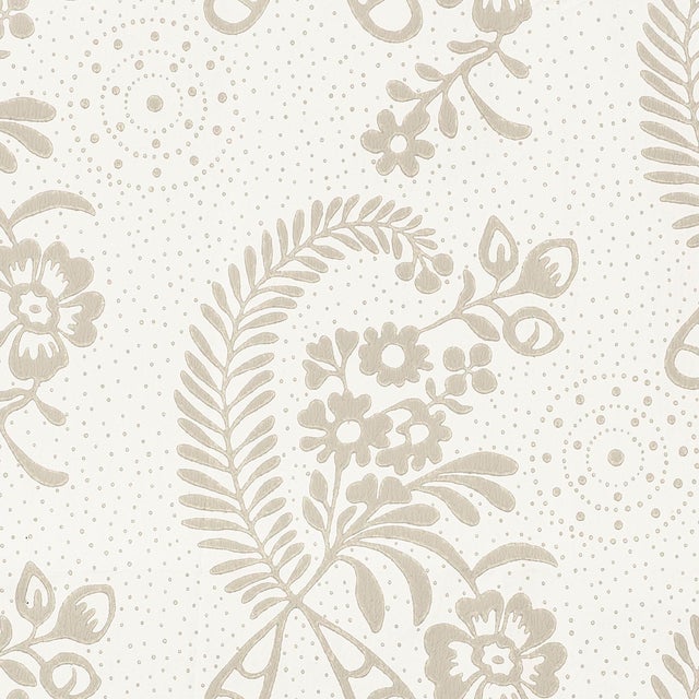 Sample - Schumacher Millicent Wallpaper in Grisaille For Sale