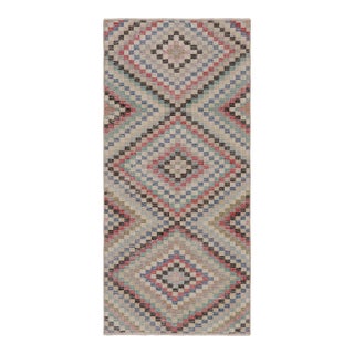 Vintage Zeki Müren Runner Rug, With Geometric Patterns, From Rug & Kilim For Sale