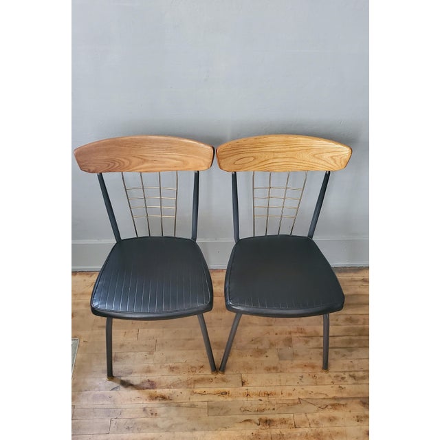 1960s 1960s Vintage Howell Metal Dining Chairs- a Pair For Sale - Image 5 of 7