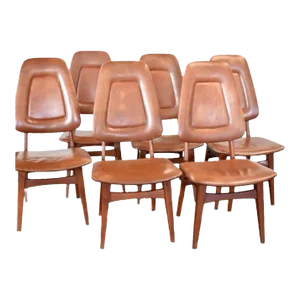 Vintage Danish Modern Dining Chairs Set of 6