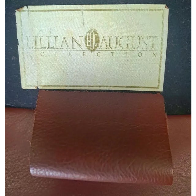 Brown Lilian August Leather English Tufted Writers Chair For Sale - Image 8 of 8