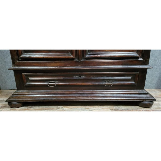 Louis XIII Molded Walnut Wardrobe with Diamond Points, 17th Century For Sale - Image 4 of 10