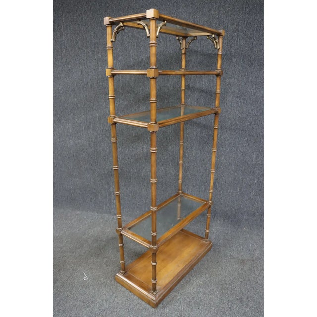 Regency Style Faux Bamboo Maple Etagere For Sale In Philadelphia - Image 6 of 7