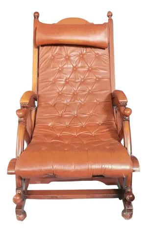 Naval Leather and Wood Armchair